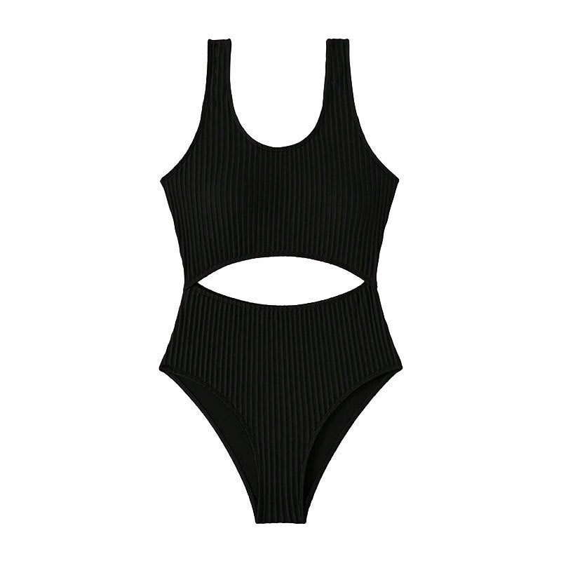 Damen Einteiler Badeanzug mit modernem Cut-Out und strukturiertem Design Drune