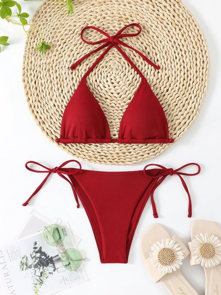 Damen Triangel-Bikini mit verstellbaren Schleifen Drune