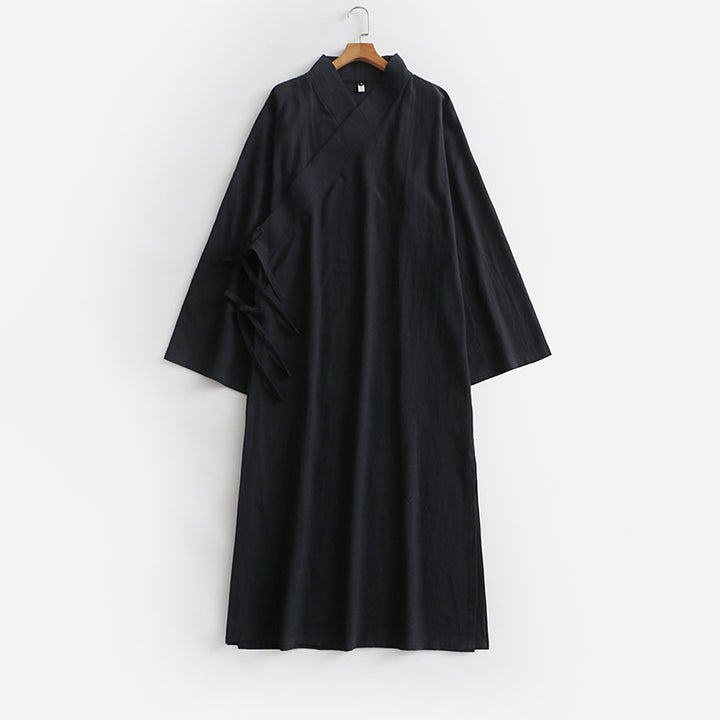Unisex Langer Kimono-Mantel mit Bindeband, weitem Schnitt und minimalistischer Silhouette Drune