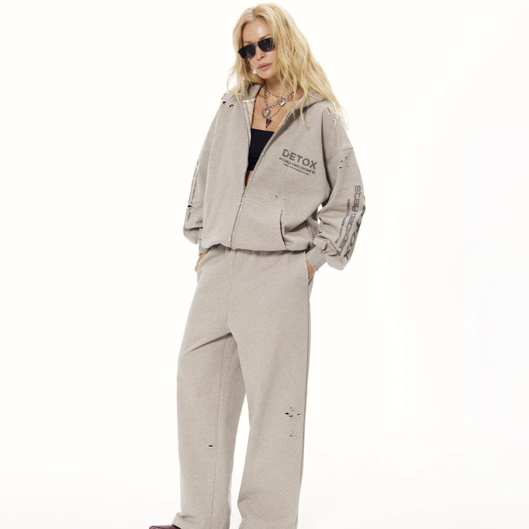Damen Sportliches Freizeitanzugset mit Kapuzenpullover und bequemen Jogginghosen Drune