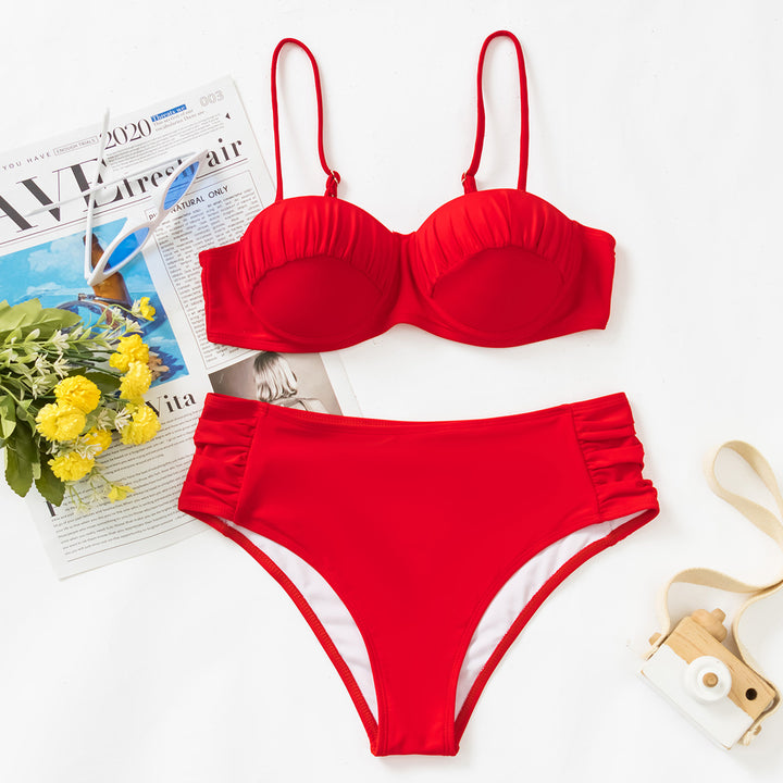 Damen Push-Up-Bikini mit Rüschendetails Drune