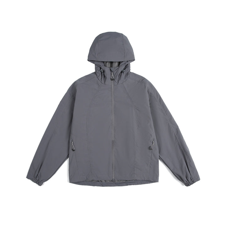 Damen leichte Windjacke mit Kapuze, verstellbarem Saum und wasserabweisender Funktion Drune