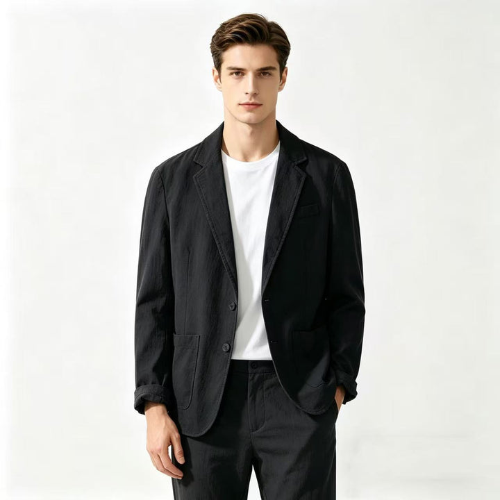 Herren nan leichter Leinenblazer mit modernem Slim-Fit Schnitt Drune