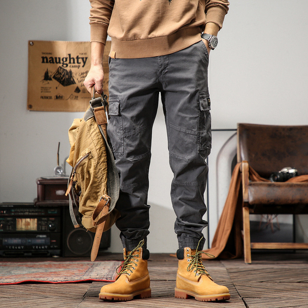 Herren Technische Cargo-Jogginghose mit verstärkten Kniepartien, Multifachtaschen & elastischem Beinabschluss Drune