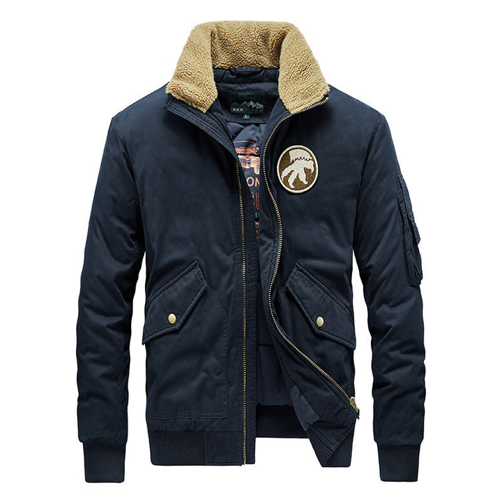 Herren Modische Winterjacke mit Teddy-Innenfutter Drune