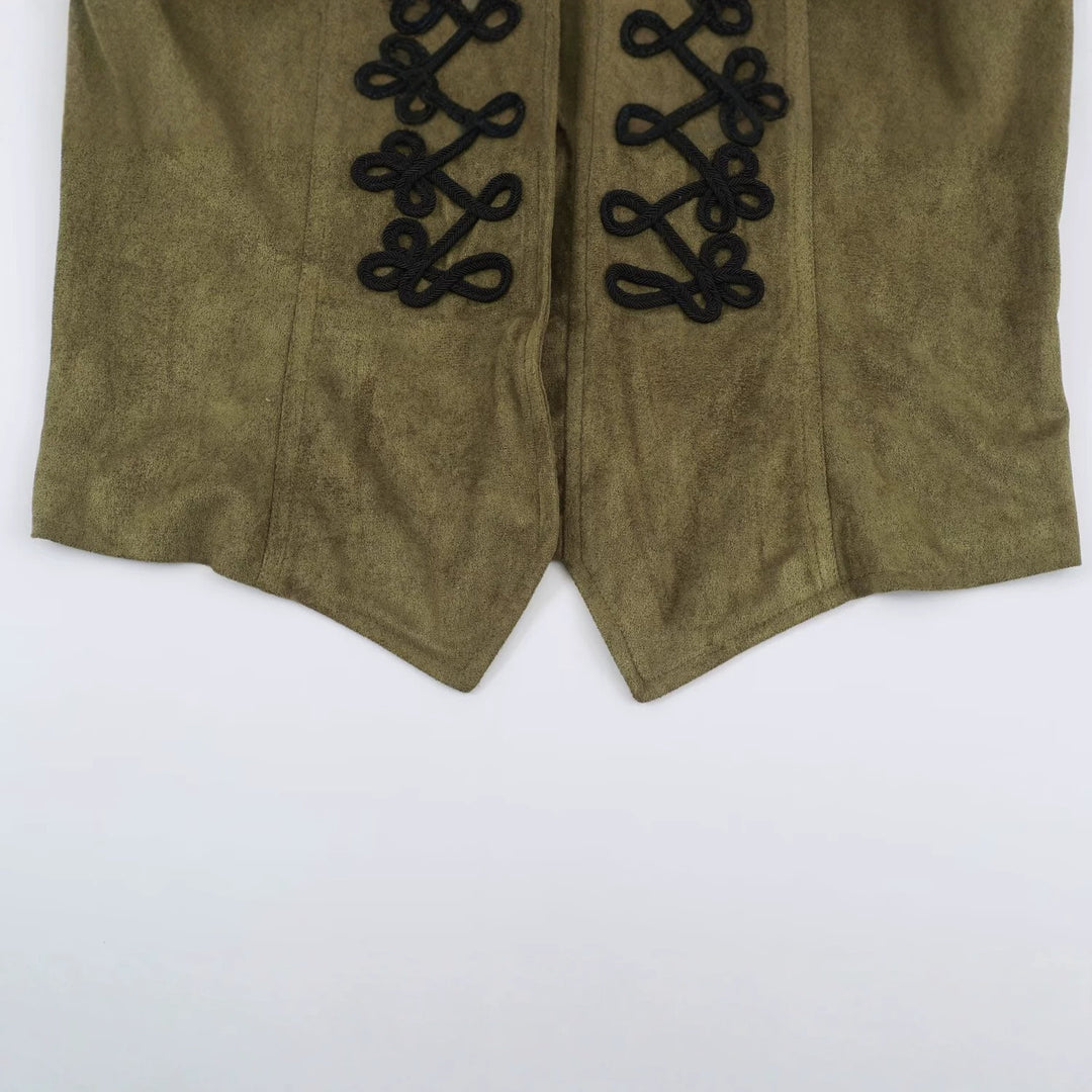 Damen Cropped Veloursimitat‑Jacke mit dekorativen Kordelfröschen Drune
