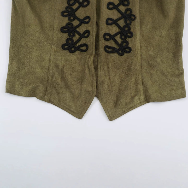 Damen Cropped Veloursimitat‑Jacke mit dekorativen Kordelfröschen Drune