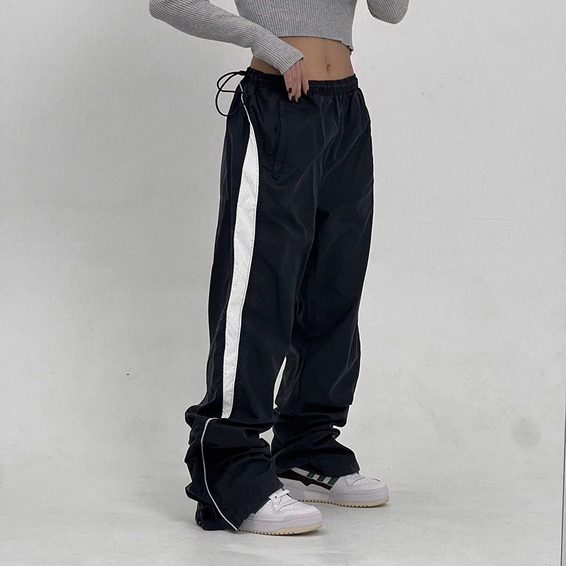 Damen Sportliche Freizeitpants mit Netzdetails Drune