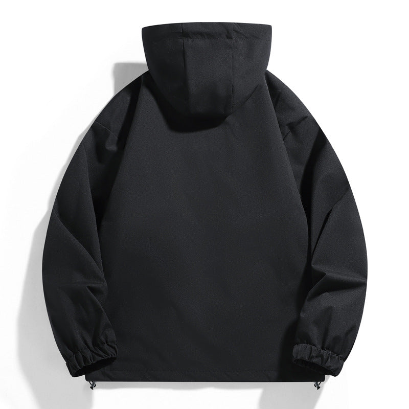Herren wind- und wasserabweisende Kapuzenblouson mit ergonomischen Nähten, verstellbarem Saum und sicheren Reißverschlusstaschen Drune