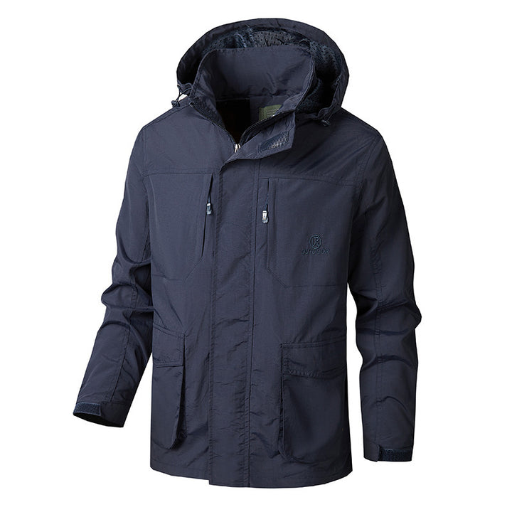 Herren Funktionale Jacke mit verstellbarem Kapuzendesign Drune