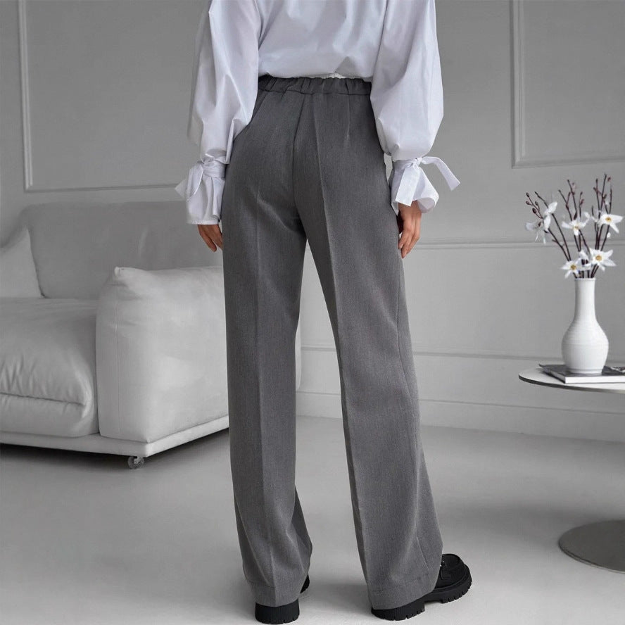 Damen elegante Pluderhose mit hohem Bund und ruhig fließendem Schnitt Drune