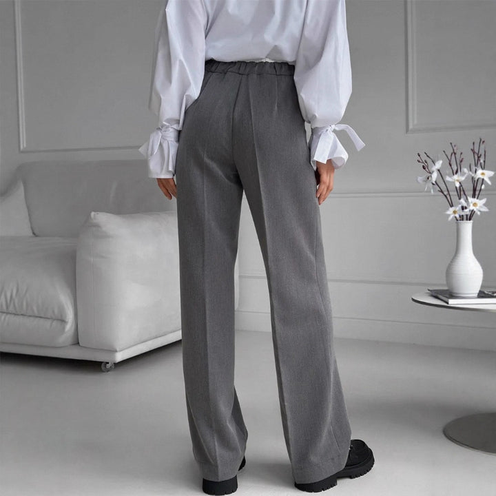 Damen elegante Pluderhose mit hohem Bund und ruhig fließendem Schnitt Drune