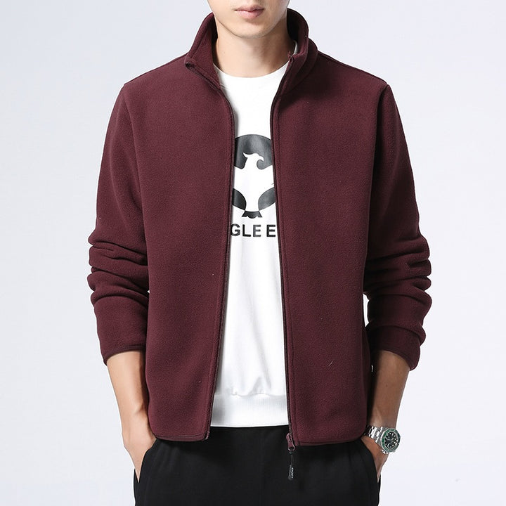 Herren Fleecejacke mit Stehkragen, durchgehendem Reißverschluss & Eingrifftaschen Drune