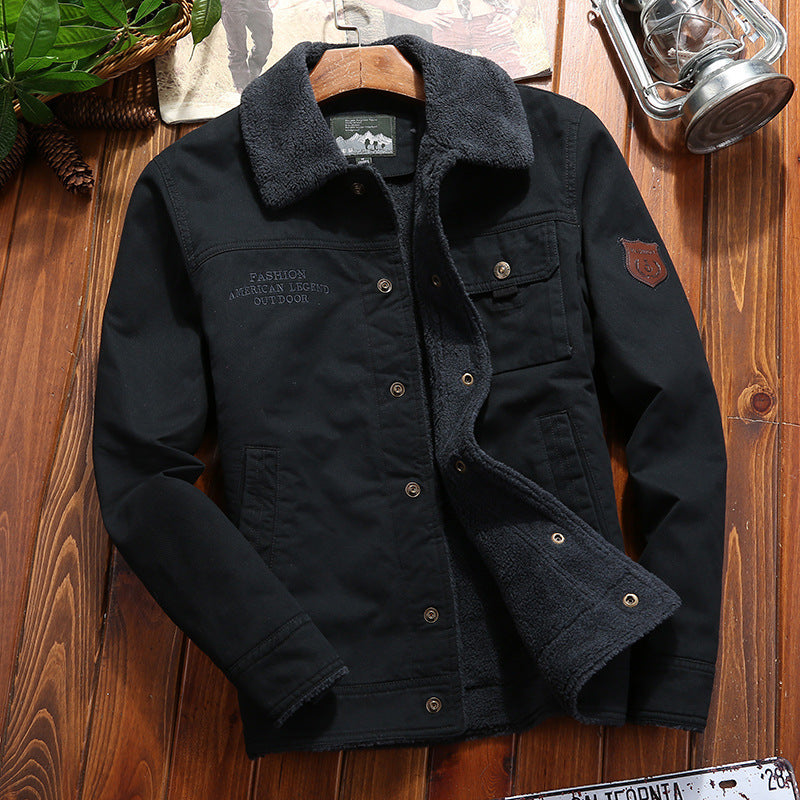 Herren Modische Feldjacke mit Teddyfutter Drune
