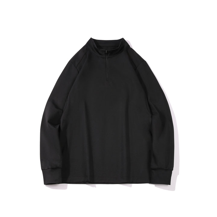 Herren Oversize Halbzip-Sweatshirt mit Stehkragen und seitlichen Reißverschlusstaschen Drune
