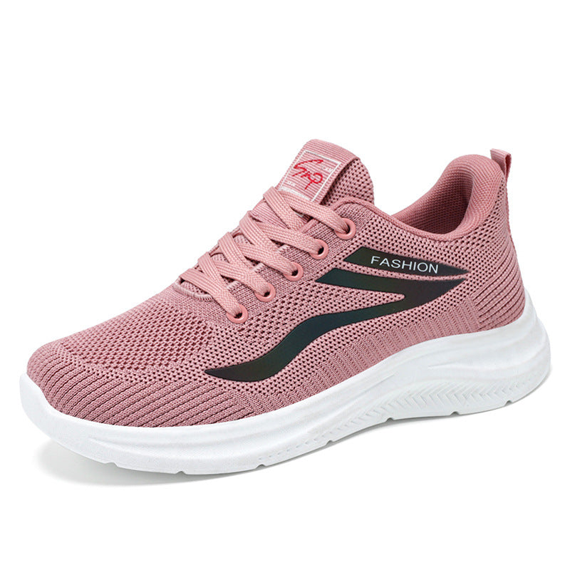 Damen nan ultraleichter Strick-Fitness-Sneaker mit nahtlosem Atmungsnetz, stoßdämpfender EVA-Wabenlaufsohle und verstärkter Zehenkappe Drune