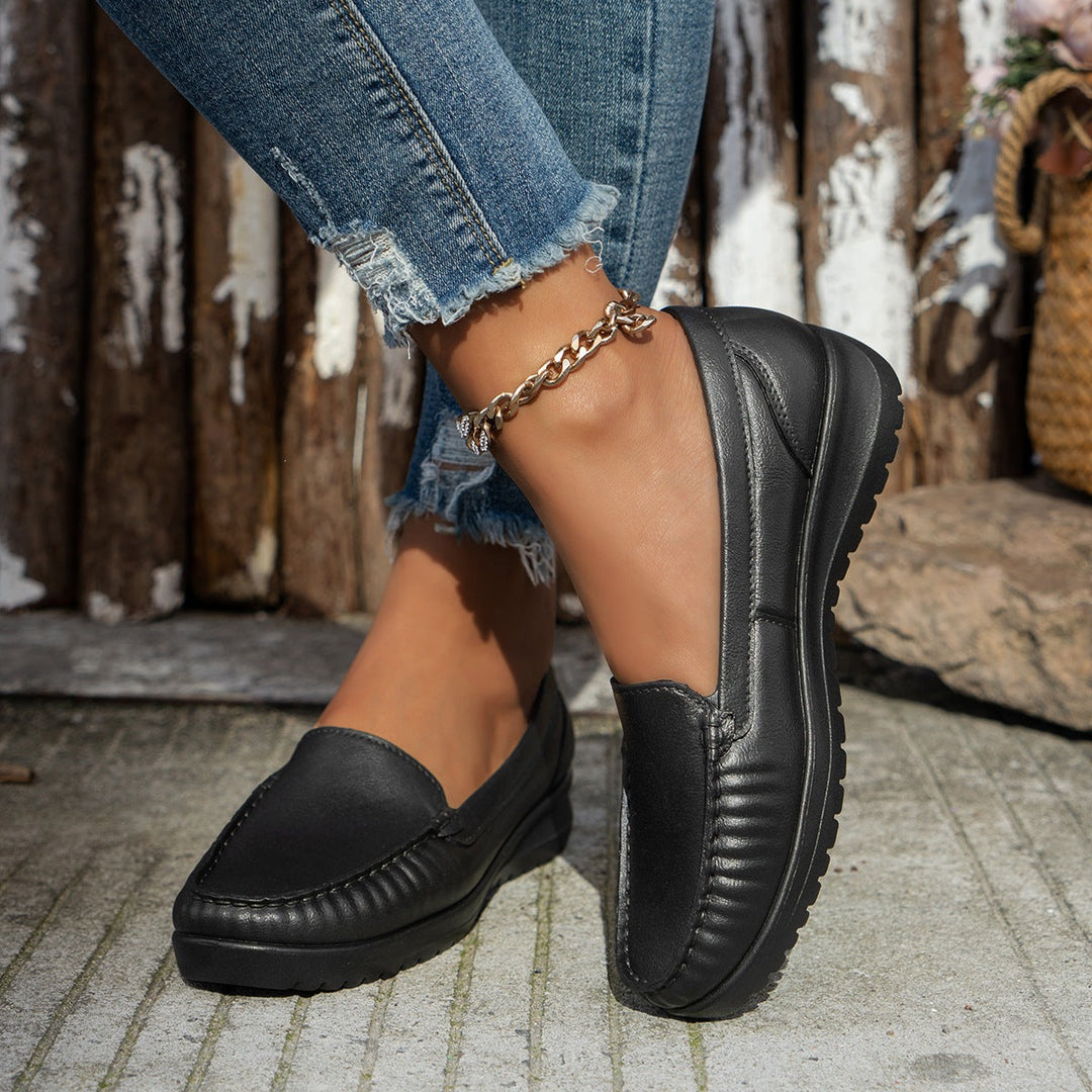 Damen Komfortable Slip-On Mokassins Drune