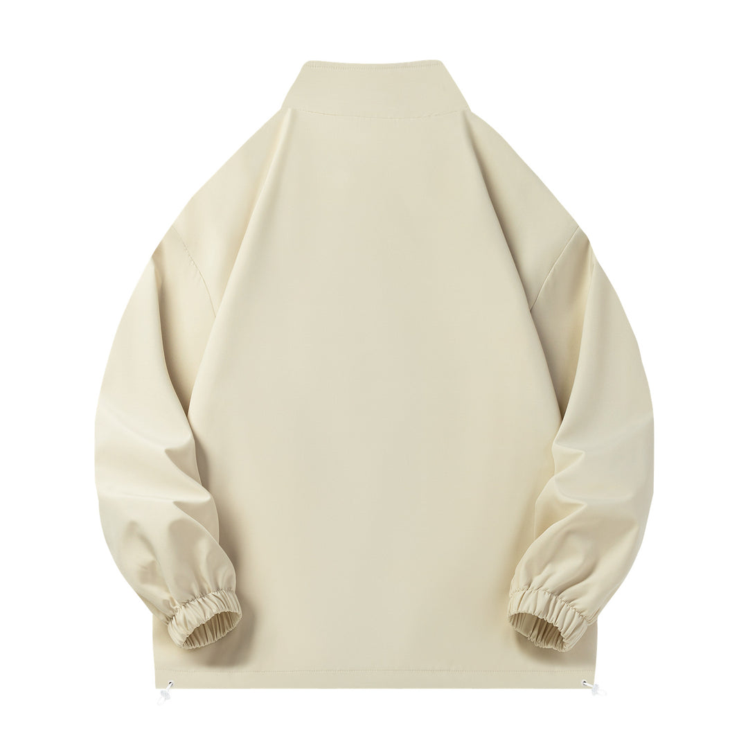 Unisex Leichte Windjacke mit hochabschließendem Stehkragen, Elastikbündchen & verstellbarem Kordelzugsaum Drune
