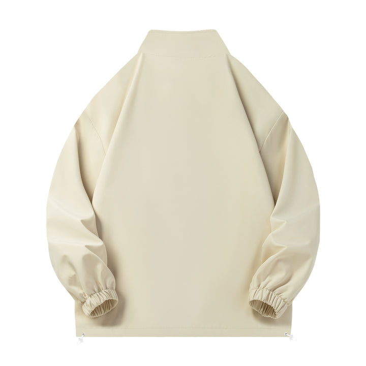 Unisex Leichte Windjacke mit hochabschließendem Stehkragen, Elastikbündchen & verstellbarem Kordelzugsaum Drune