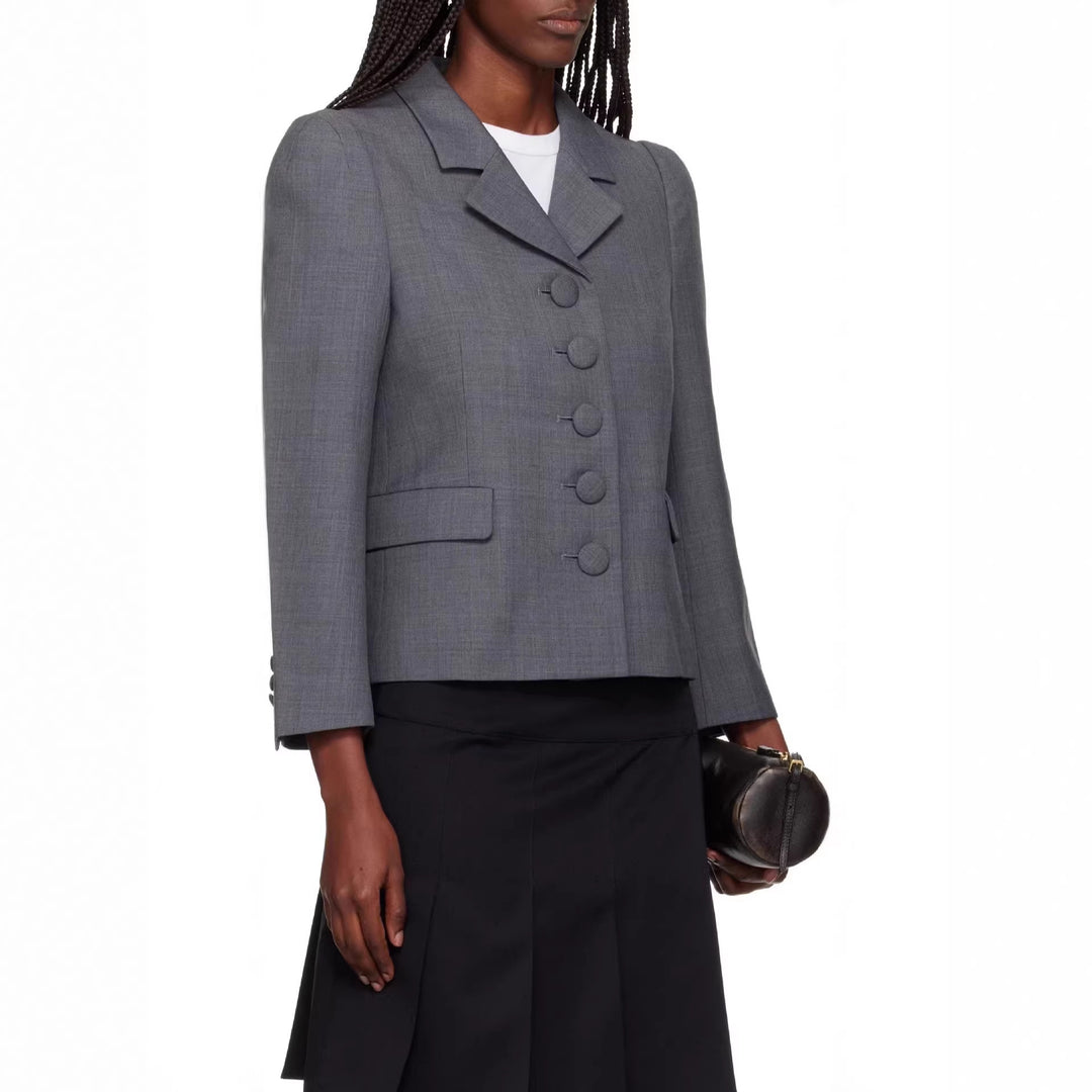 Damen Kurzblazer im taillierten Vintage Tailoring mit bezogenen Knöpfen Drune