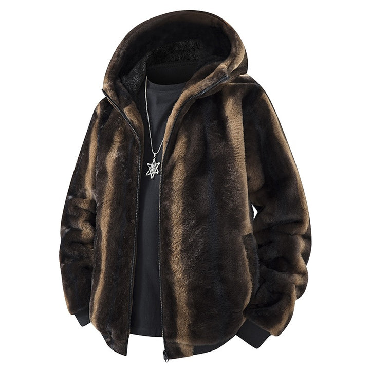 Herren Fleece Jacke mit Kapuze Drune