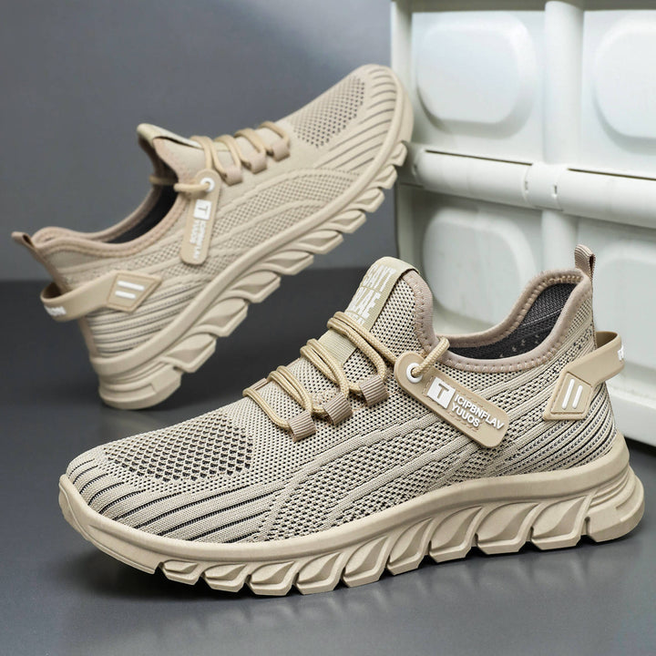 Herren nan atmungsaktiver Strick-Chunky-Sneaker mit elastischem Einstieg, stabiler Dämpfungssohle und Zuglasche Drune