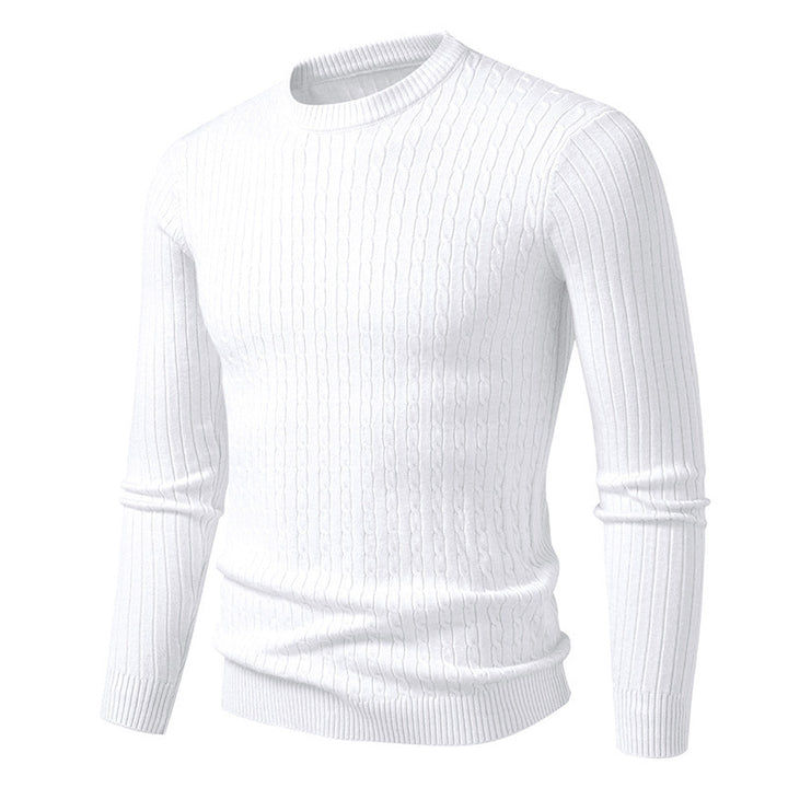 Herren modischer Strickpullover mit feinem Zopfmuster Drune