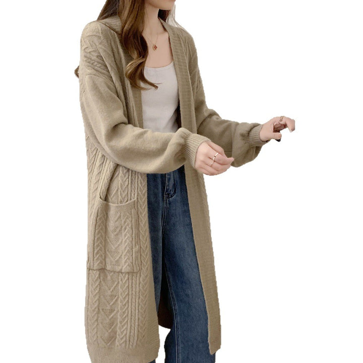 Damen Strickmantel mit Zopfmuster Drune
