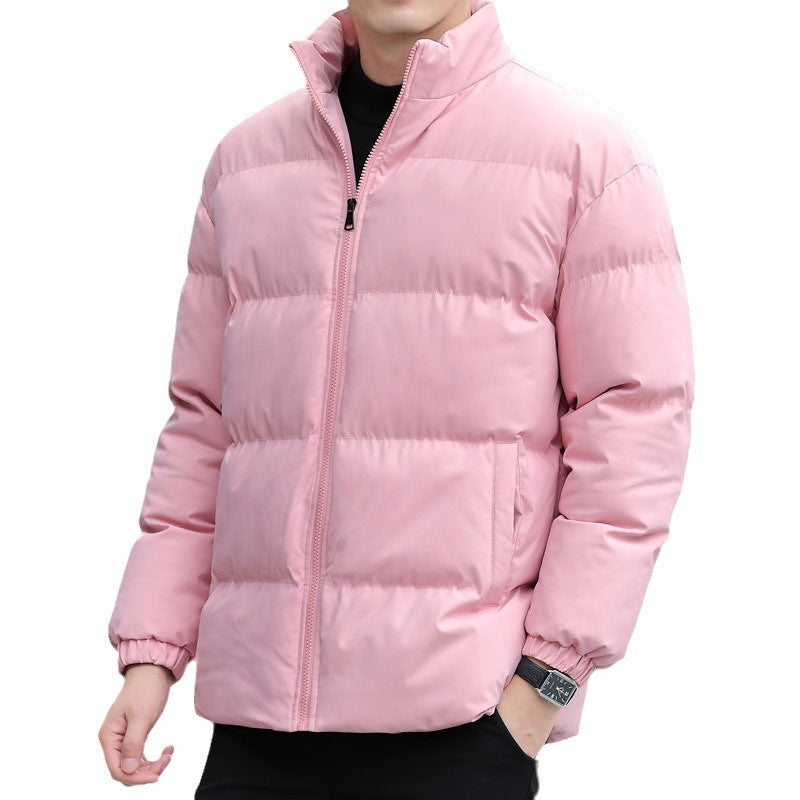 Herren Kurz geschnittene gesteppte Thermojacke mit Stehkragen, Zwei‑Wege Reißverschluss und elastischen Bündchen Drune