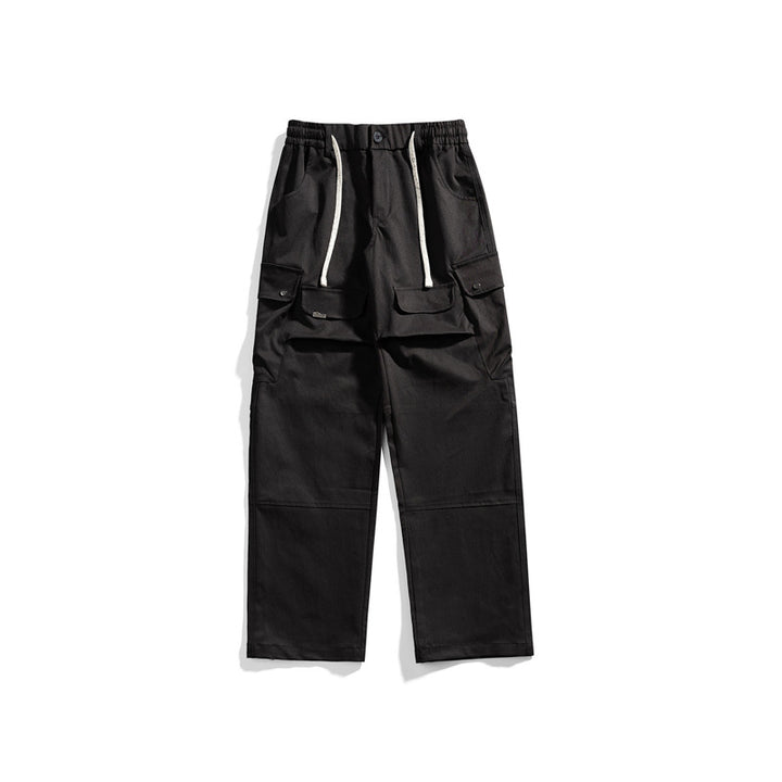 Herren Breit geschnittene Cargo-Hose mit elastischem Bund, Klappentaschen und Kniepaneelen Drune