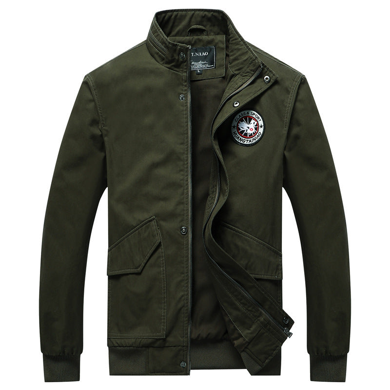 Herren Übergangsjacke im Field‑Bomber‑Mix mit Stehkragen und Multifunktions‑Pattentaschen Drune