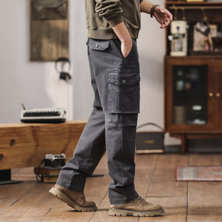 Herren Robuste Relaxed-Fit Cargohose mit verstärkten Knien und Mehrfach-Taschen Drune