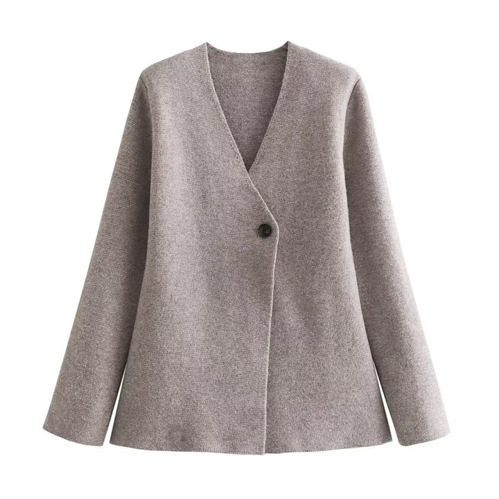 Damen Taillierter Peplum-Blazer-Mantel mit figurformender Silhouette und Ein-Knopf-Verschluss Drune