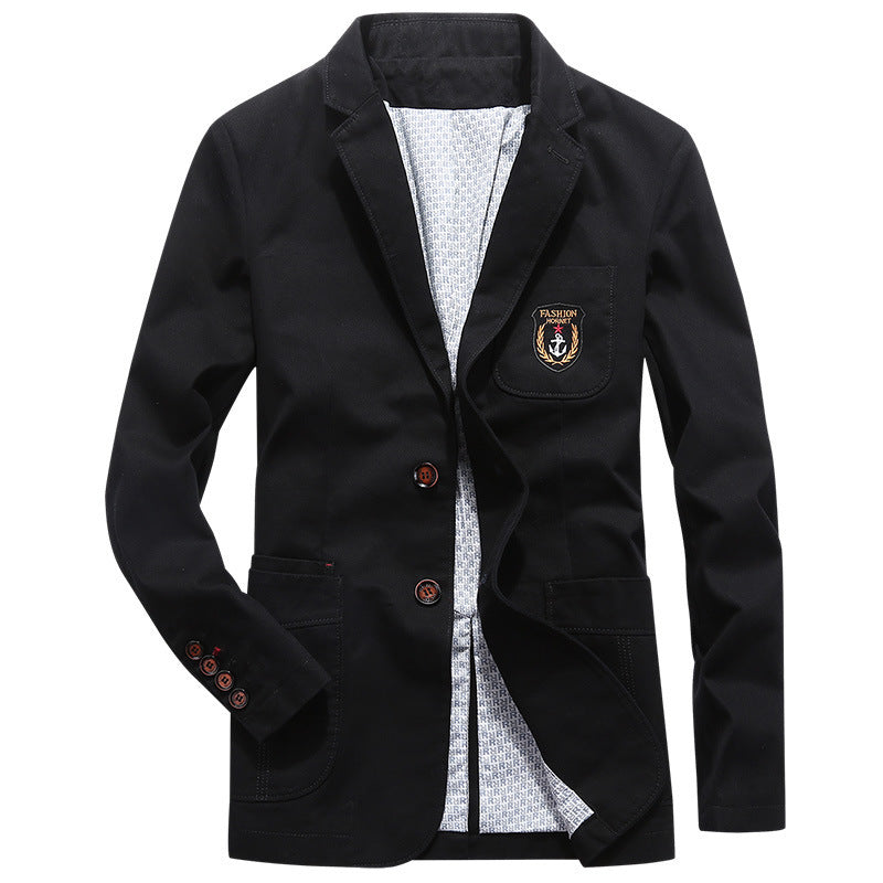 Herren Baumwoll-Canvas Sakko im Casual-Look mit Brustpatch Drune