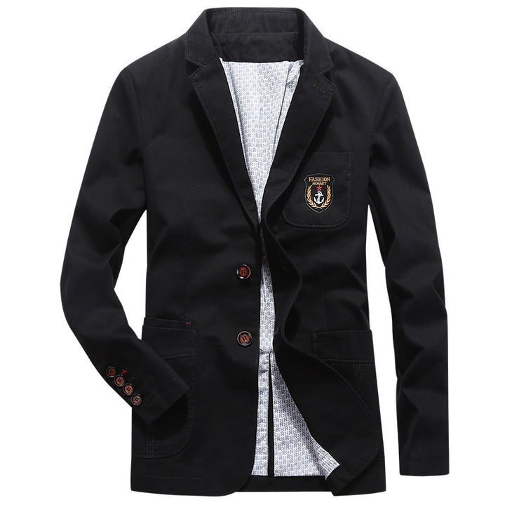 Herren Baumwoll-Canvas Sakko im Casual-Look mit Brustpatch Drune