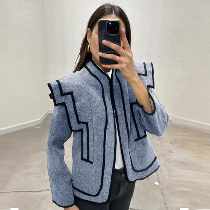 Damen Modische Jacke mit geometrischem Schnitt und besonderen Akzenten Drune