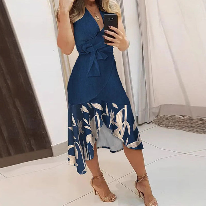 Damen Wickelkleid mit floralem Saum Drune