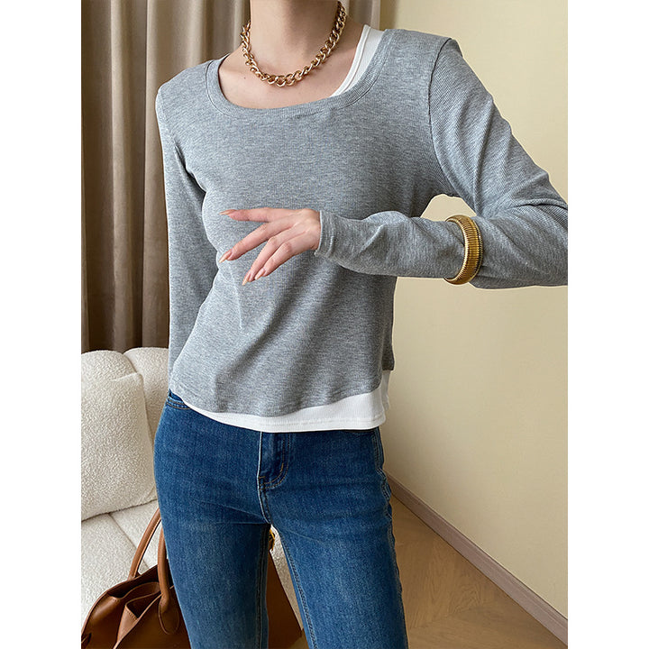 Damen modisches Langarmshirt mit modernem Schnitt Drune