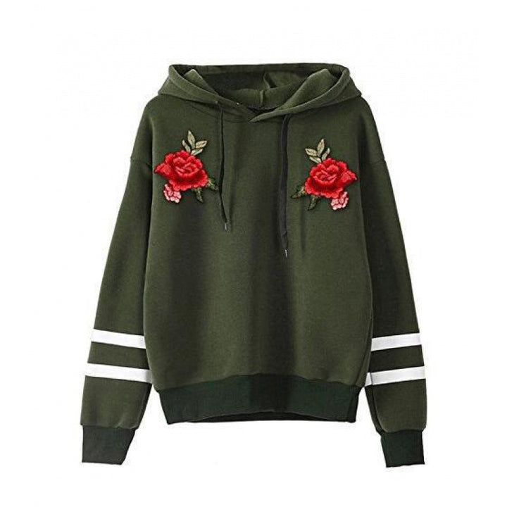 Damen Sweatshirt mit hochqualitativen Rosenstickereien Drune