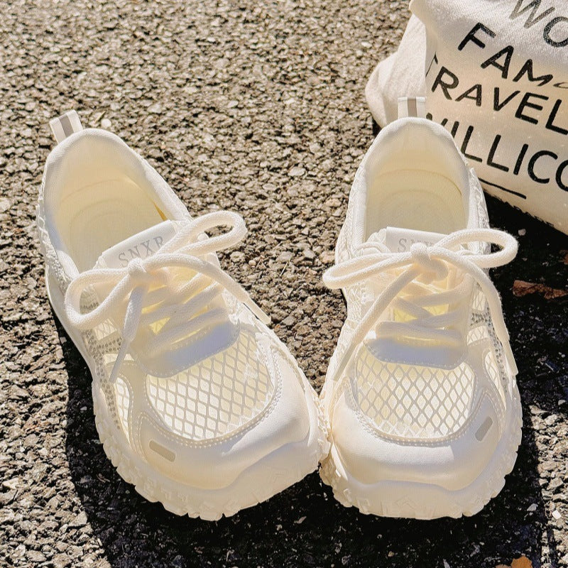 Damen Atmungsaktive Sneaker mit modischem Netzdesign und Glitzerakzenten Drune