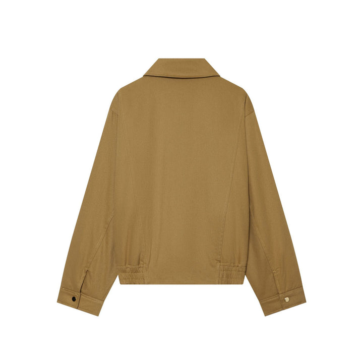Damen nan leichte Fieldjacke aus Baumwollmix mit verdeckter Druckknopfleiste, Hemdkragen und elastischem Saum Drune