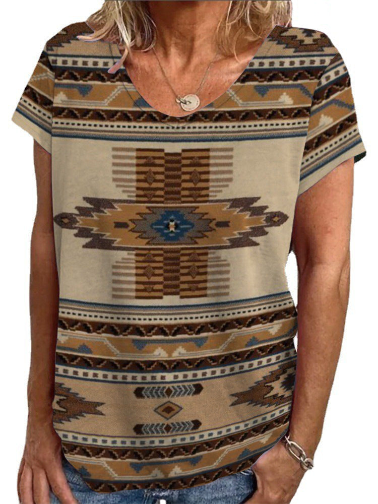 Damen Lockere Bluse mit buntem Paisleymuster Drune