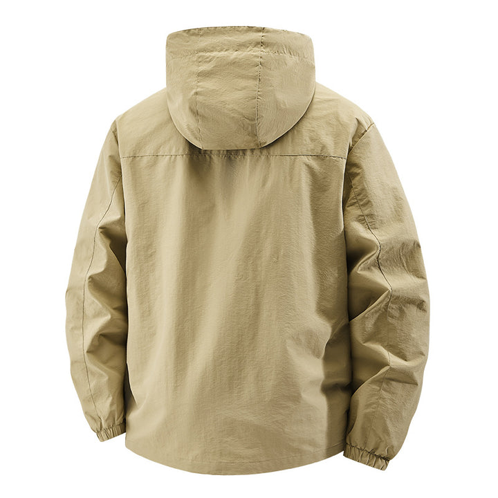 Herren nan packbare winddichte Softshell-Kapuzenjacke mit verstellbarer Kapuze Drune