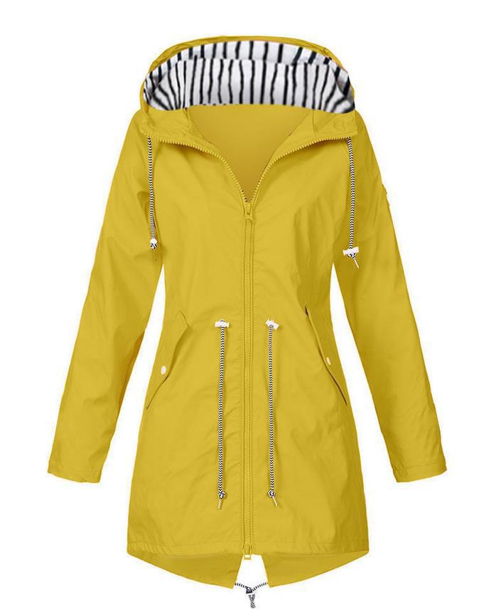 Damen nan taillierte Parka-Jacke mit Kapuze, Kordelzugbund und verdecktem Reißverschluss Drune