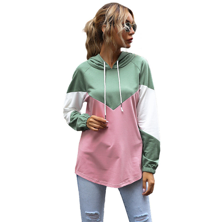 Damen Oversize Kapuzenpullover mit Raglanärmeln und abgerundetem Saum Drune