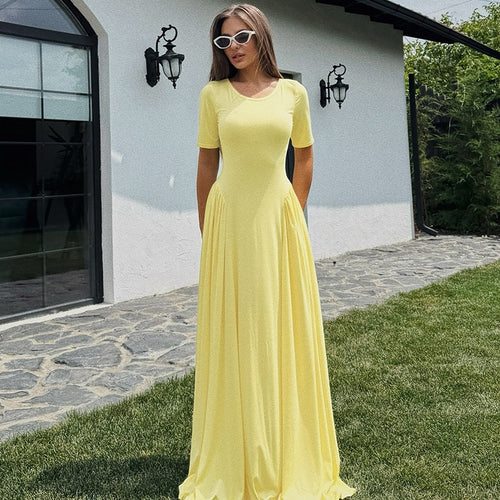 Damen Elegantes Maxikleid mit geschmeidiger Passform Drune