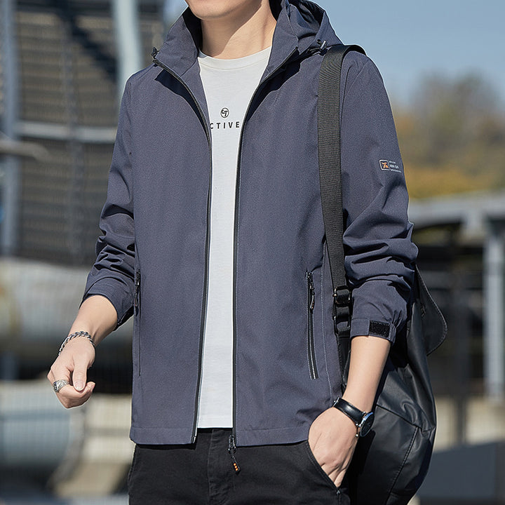 Herren Leichte Funktionsjacke mit verstellbarer Kapuze Drune