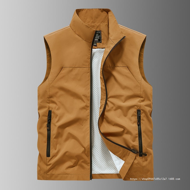 Herren Atmungsaktive Utility‑Weste mit Mesh‑Futter, wind- & wasserabweisender Außenlage & Reißverschlusstaschen Drune
