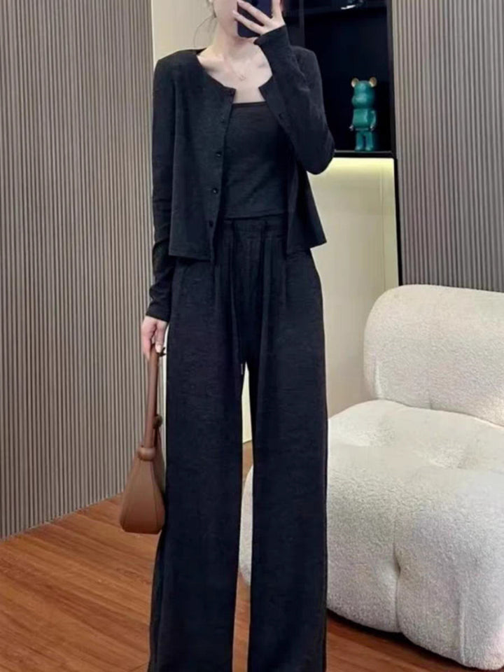 Damen Bequemes und lässiges Strick-Loungewear-Set Drune