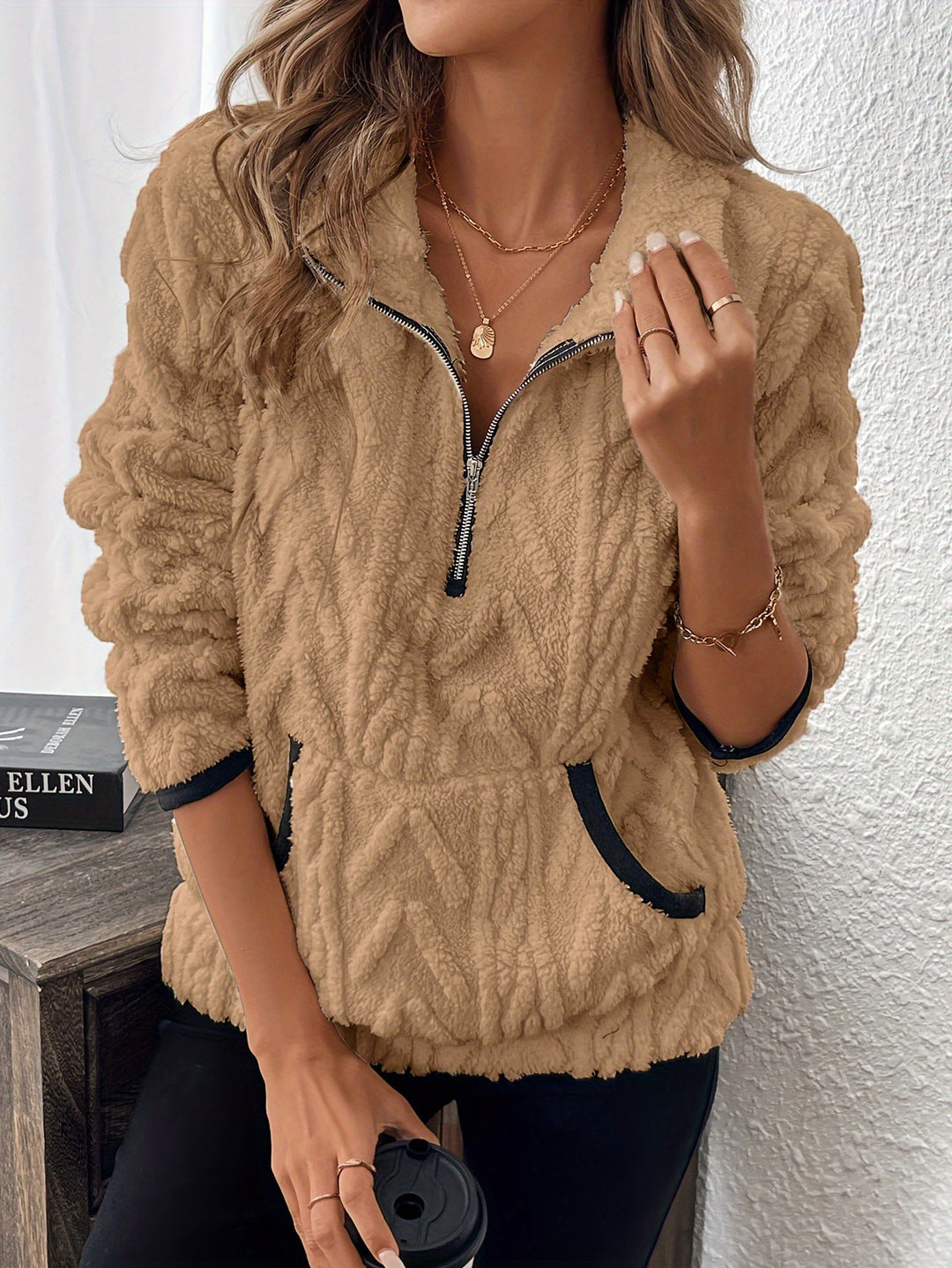 Damen Weiche Fleece Damenjacke Drune